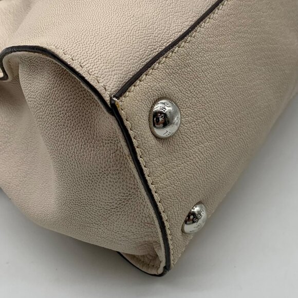 Michael Kors Cream Leather Hamilton Satchel Bag - Picture 6 of 12